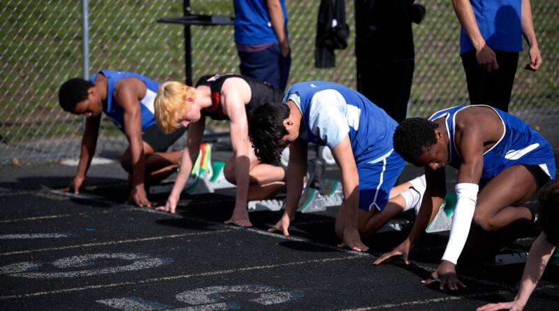 Pullman High School students participating in 2024 McCluskey Twilight Dual at Pullman High.